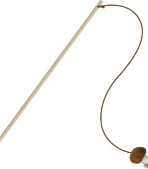 Cat Wand Toy for Indoor Cats, Natural Wood Cat Wand Toy with Mushroom Catnip Toy,Interactive Cat Toy Kitten Toy for Indoor Cats to Play Chase Exercis