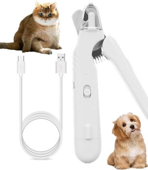 2-in-1 Dog Nail Grinder & Nail Clippers Upgraded, Professional Electric Rechargeable Pet Nail Trimmer Painless Claw Grooming, Smoothing, Silent and Fast - for Small, Medium, Large Dogs & Cats