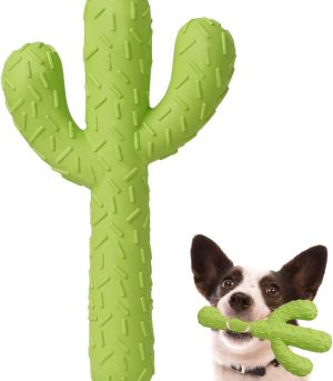 Dog Chew Toys for Aggressive Chewers, Durable Rubber Cactus Tough Toys for Training and Cleaning Teeth, Interactive Dog Toys for Small/Medium Dog