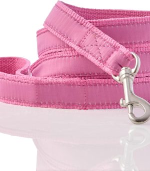 Recycled Ribbon Dog Leash 7 Ft. for All Pet Breeds, Hot Pink, One Size